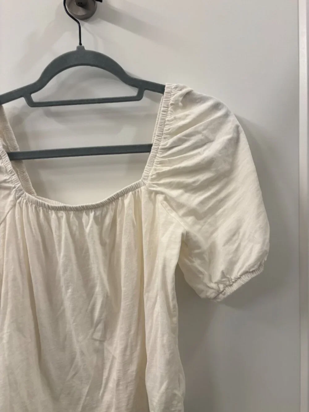 Old Navy Square-Neck Puff-Sleeve Top Size Small Color Sea Salt